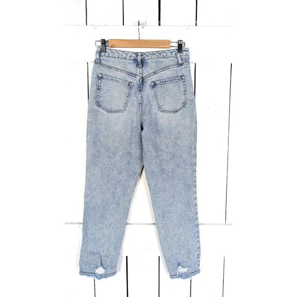 90s distressed destroyed blue high rise  jeans - Picture 5 of 6